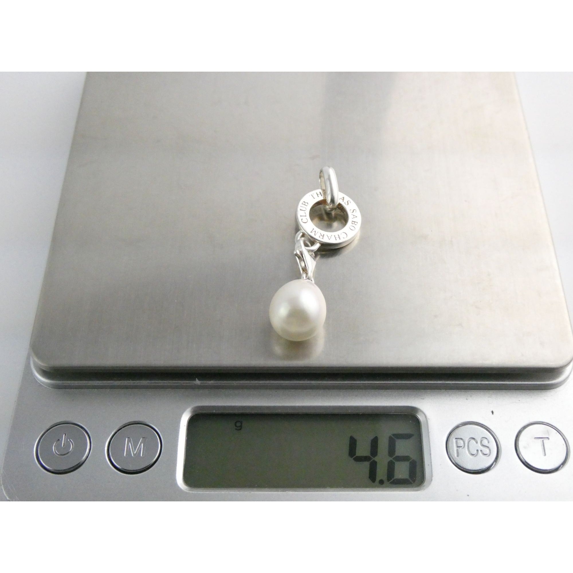 Thomas Sabo Charm Club Sterling Silver Cultured Pearl Drop Pendant 4.6g 41mm
