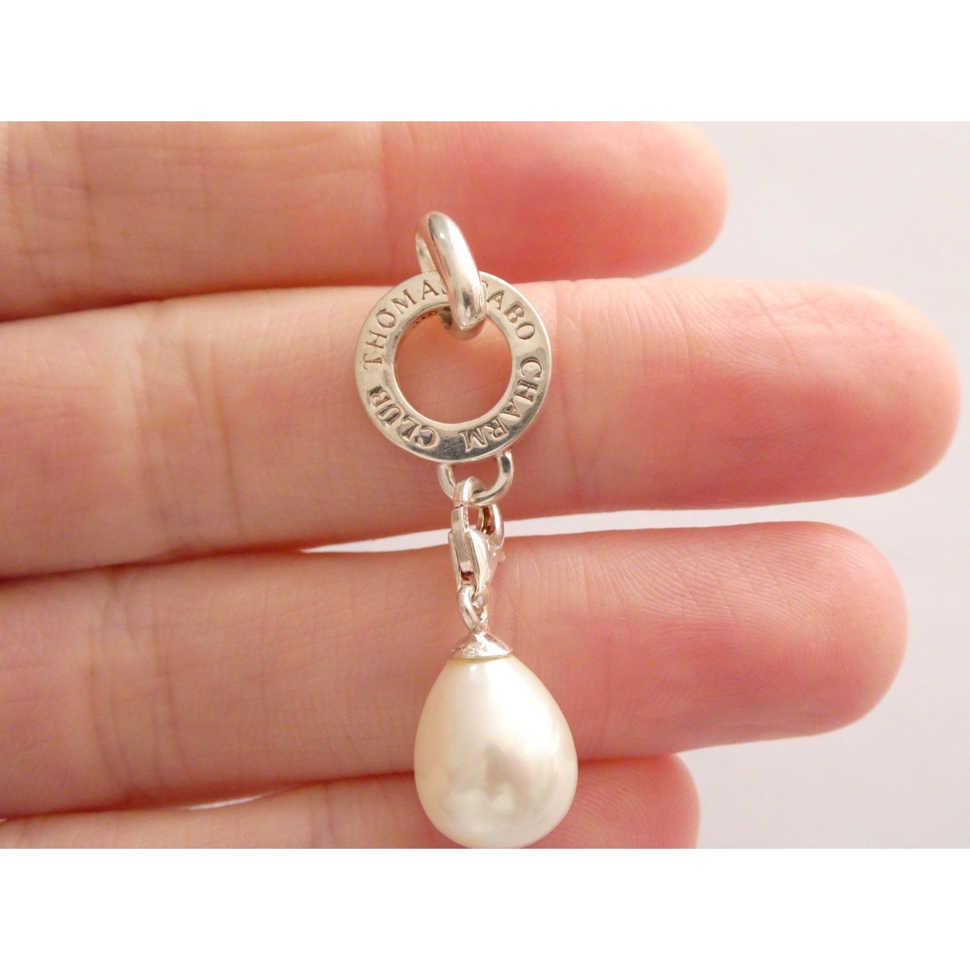 Thomas Sabo Charm Club Sterling Silver Cultured Pearl Drop Pendant 4.6g 41mm