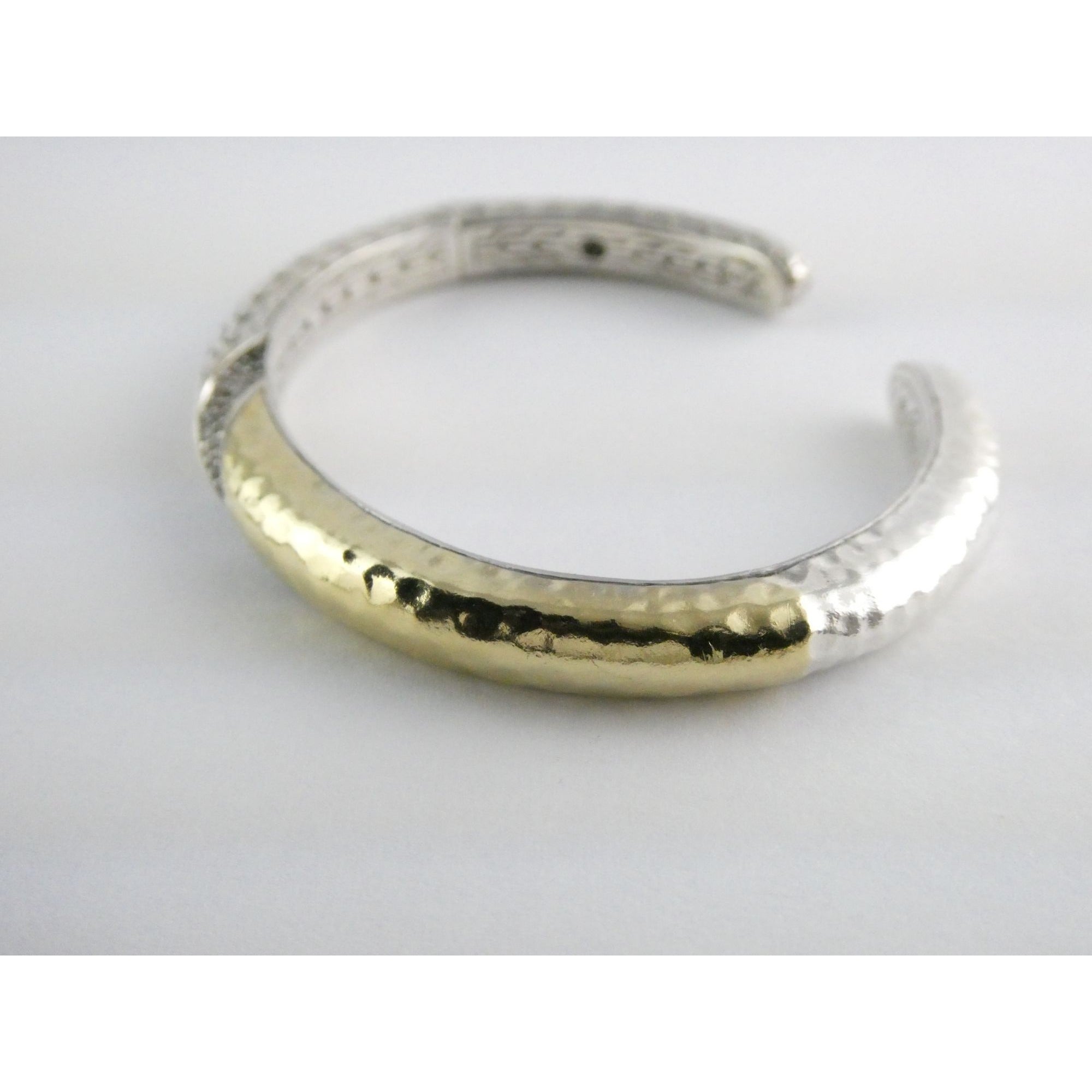 John Hardy Sterling Silver Classic Chain 1/3 18k Natural Diamond Cuff Bracelet