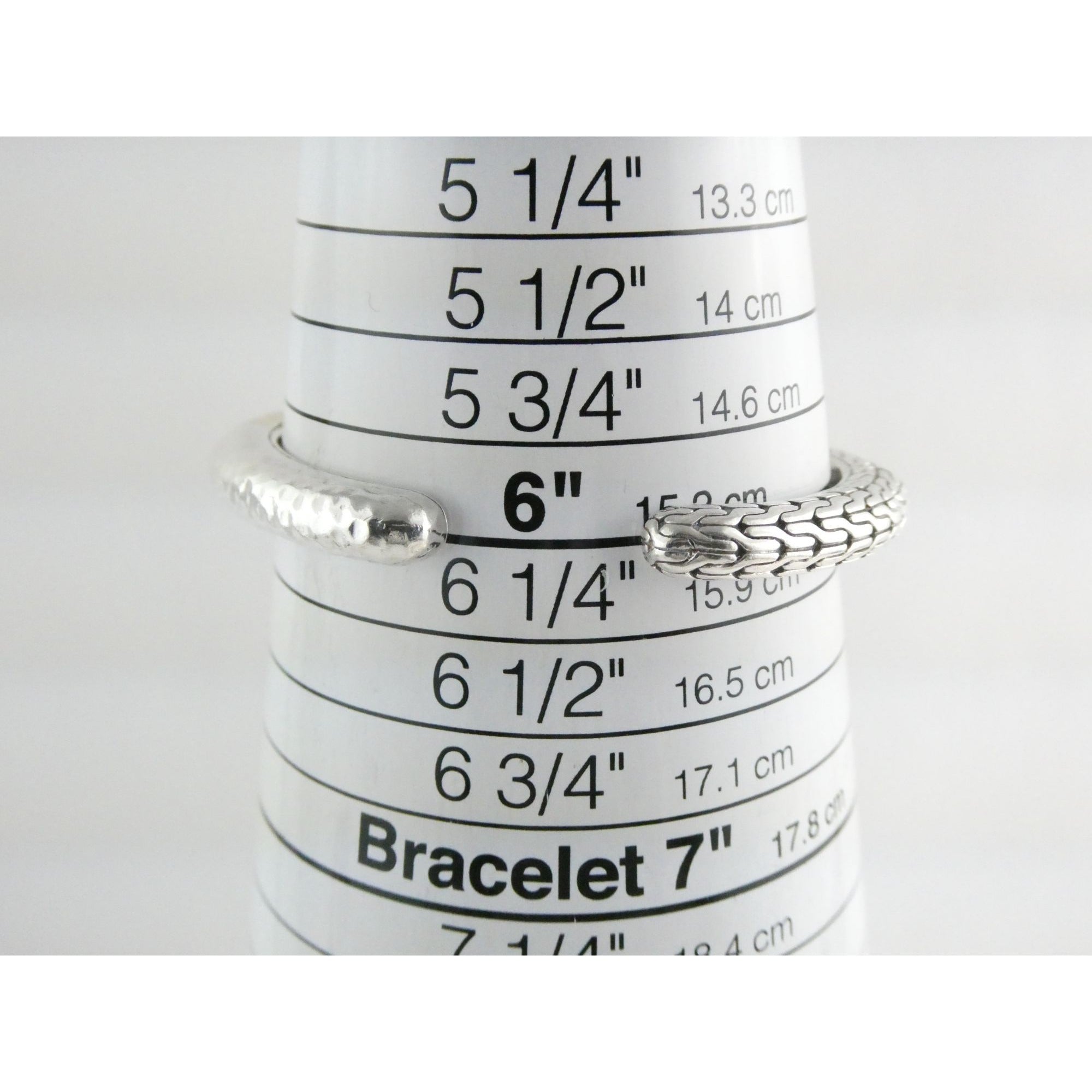 John Hardy Sterling Silver Classic Chain 1/3 18k Natural Diamond Cuff Bracelet