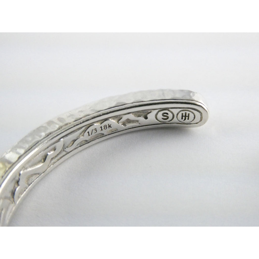 John Hardy Sterling Silver Classic Chain 1/3 18k Natural Diamond Cuff Bracelet