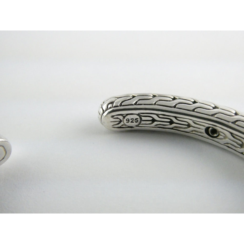 John Hardy Sterling Silver Classic Chain 1/3 18k Natural Diamond Cuff Bracelet