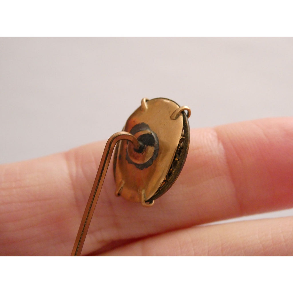 Antique Unmarked Gold Fill Carved Cameo Shell Stick Pin 2.7g 2.25 Inches
