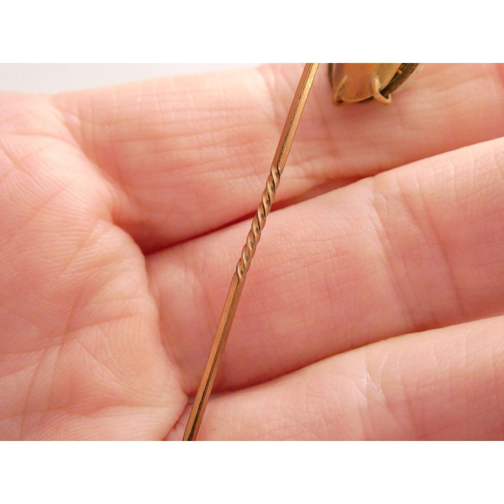 Antique Unmarked Gold Fill Carved Cameo Shell Stick Pin 2.7g 2.25 Inches