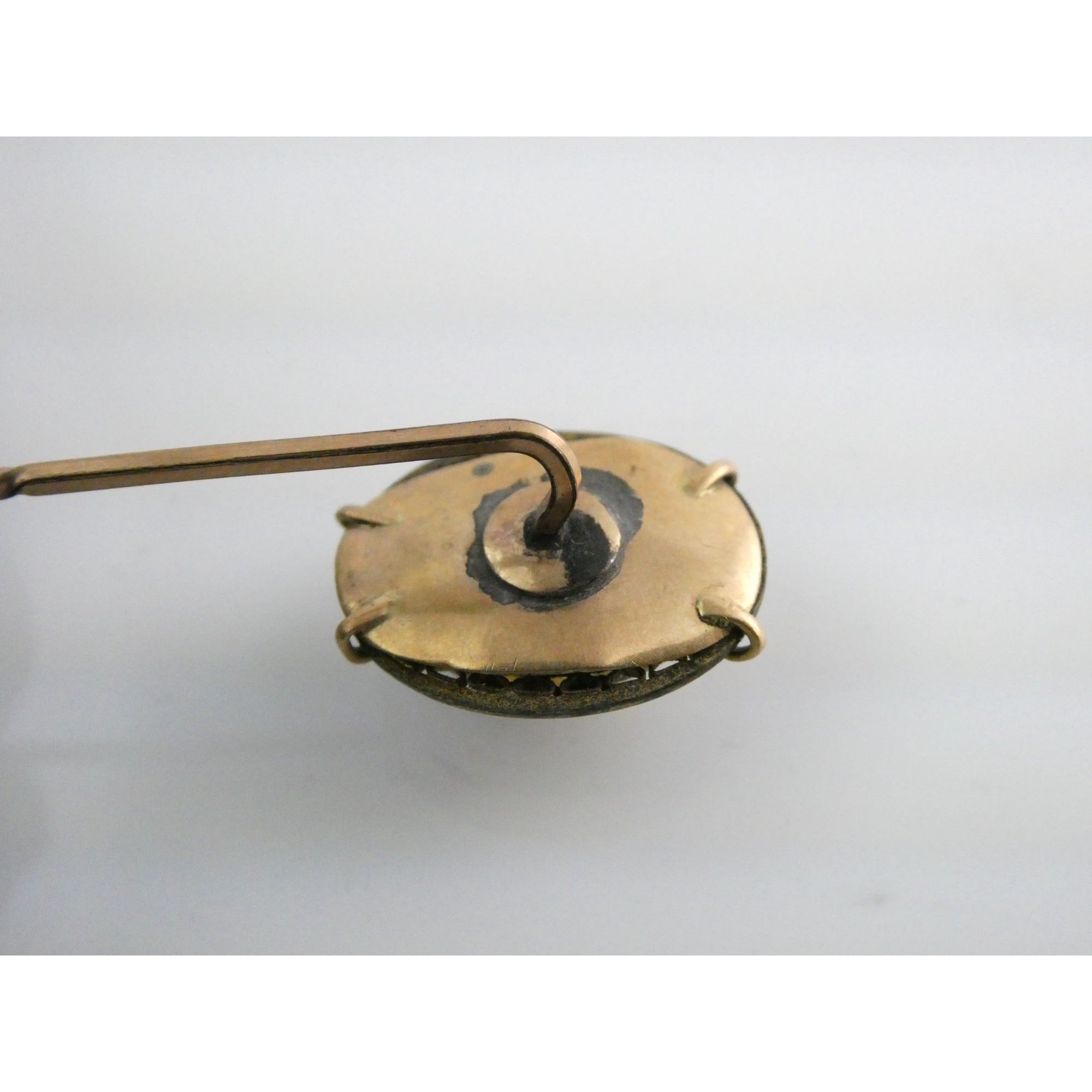Antique Unmarked Gold Fill Carved Cameo Shell Stick Pin 2.7g 2.25 Inches