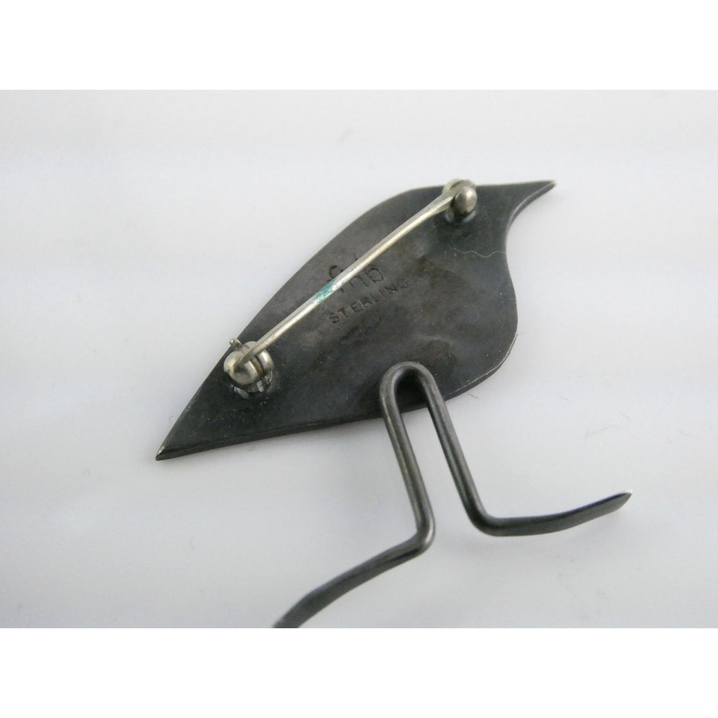 Vintage MCM Frances Holmes Boothby Sterling Silver Bird Pin FHB 5.1g 1.5In Width