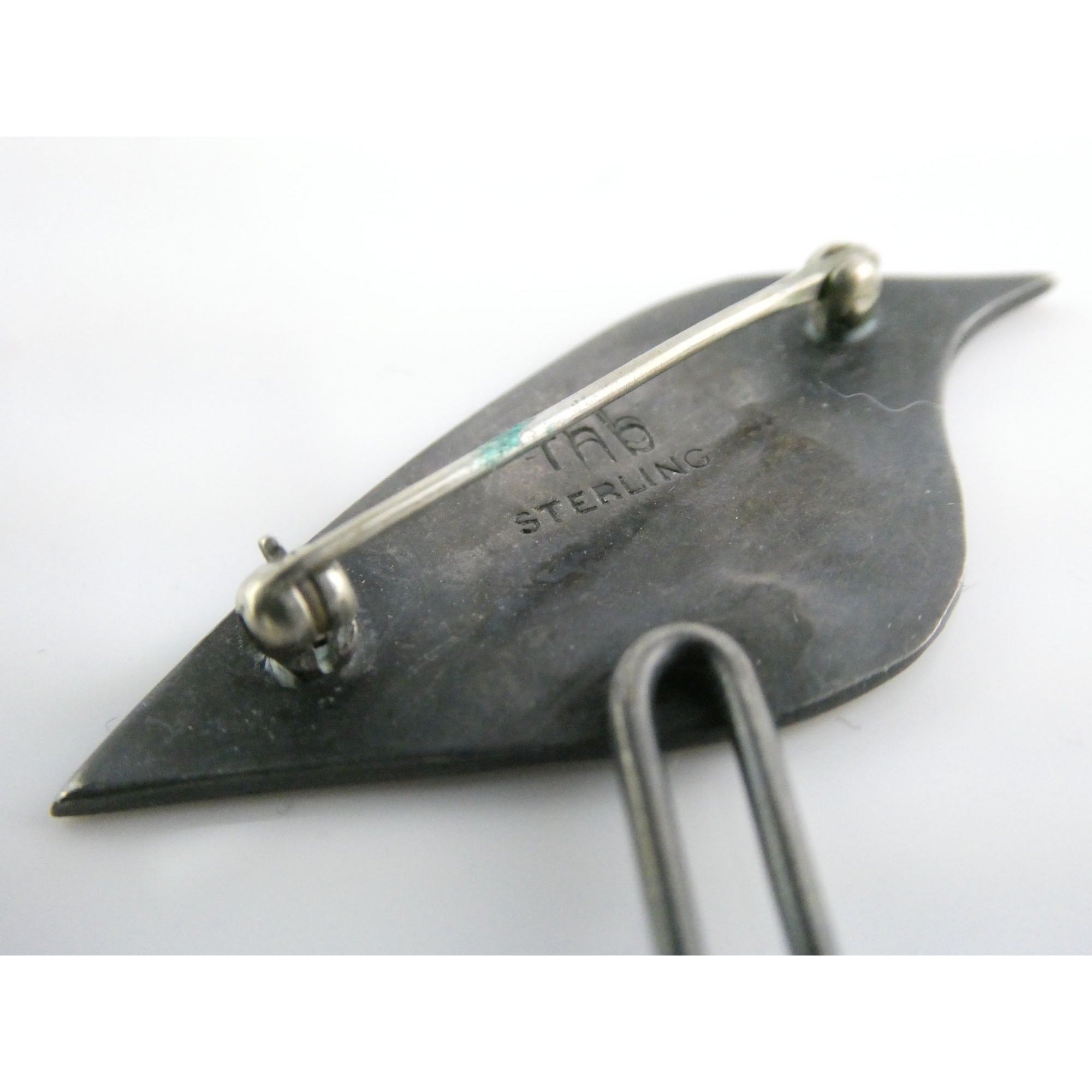 Vintage MCM Frances Holmes Boothby Sterling Silver Bird Pin FHB 5.1g 1.5In Width