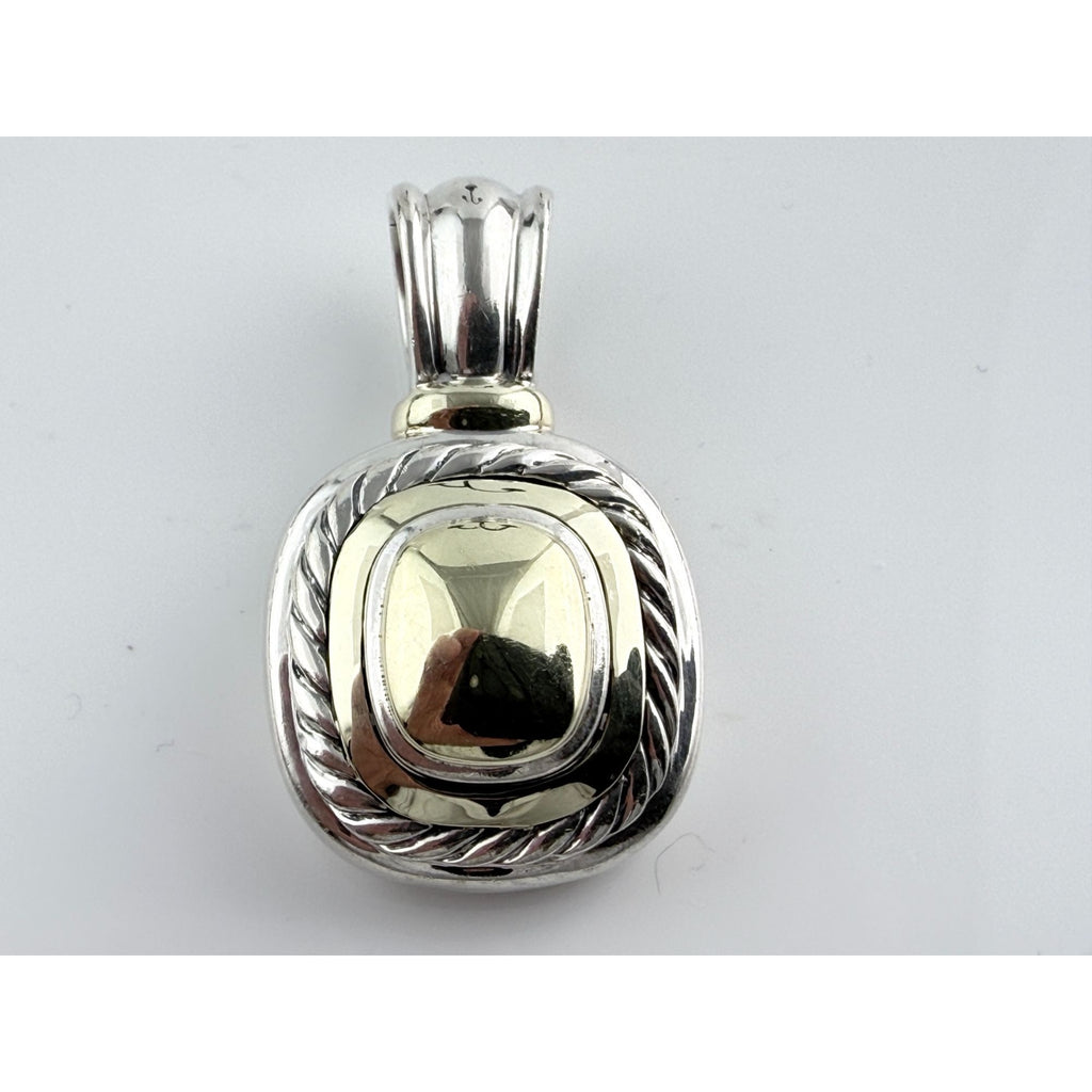 David Yurman Sterling Silver 14K Yellow Gold Albion Pendant Enhancer 19g 38mm