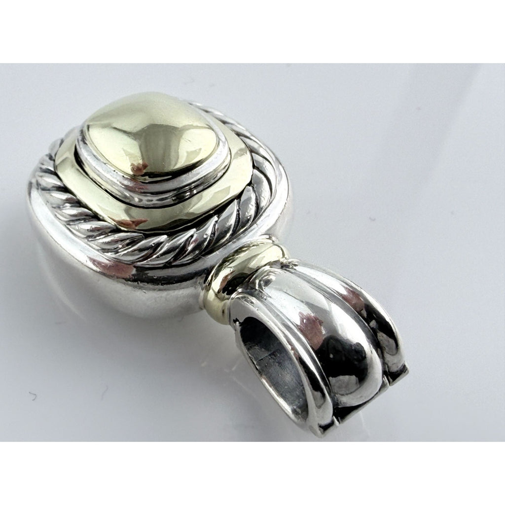 David Yurman Sterling Silver 14K Yellow Gold Albion Pendant Enhancer 19g 38mm