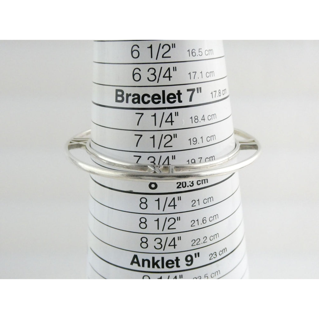 Tiffany and Co Atlas Sterling Silver Roman Numerals Flat Bangle Bracelet 7.75 In