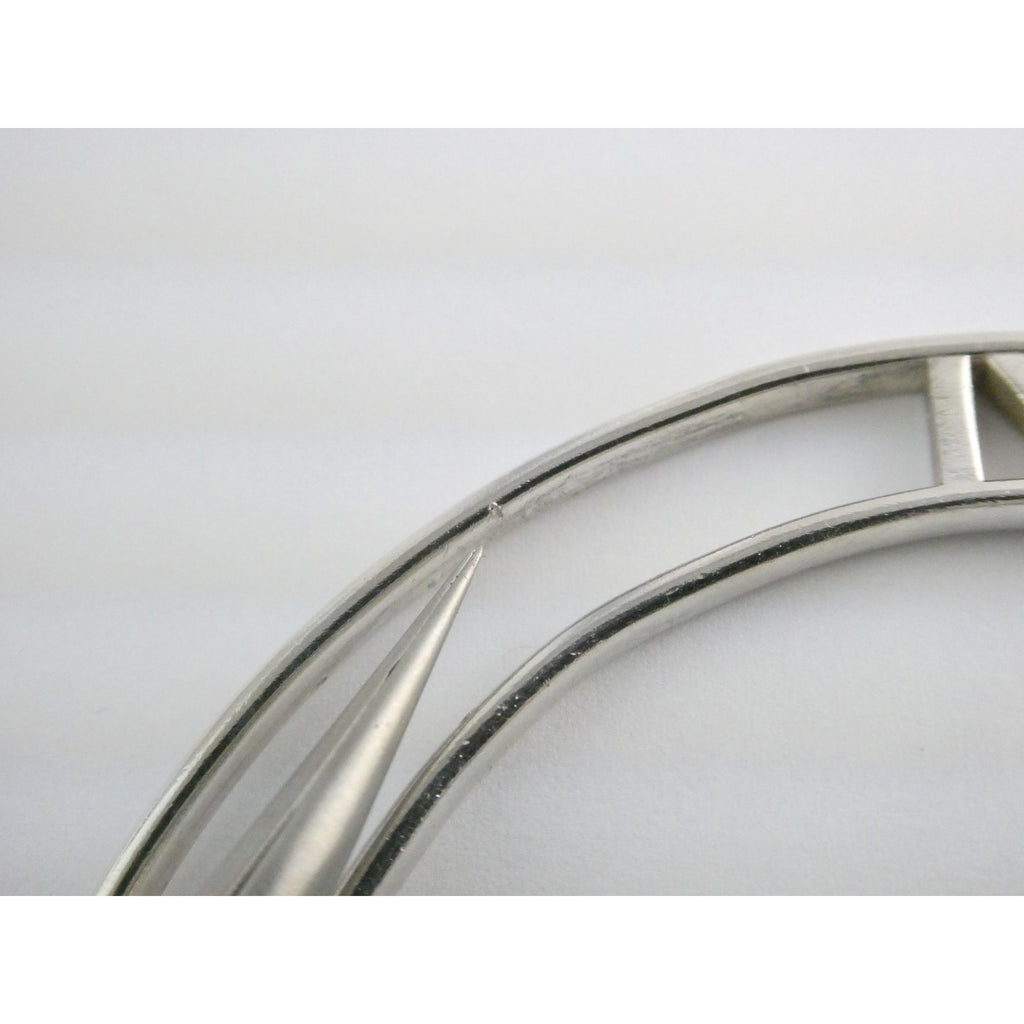 Tiffany and Co Atlas Sterling Silver Roman Numerals Flat Bangle Bracelet 7.75 In