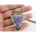 Artisan 1995 Sterling Silver 14k Gold Charoite Pendant Multi Strand Necklace 27g