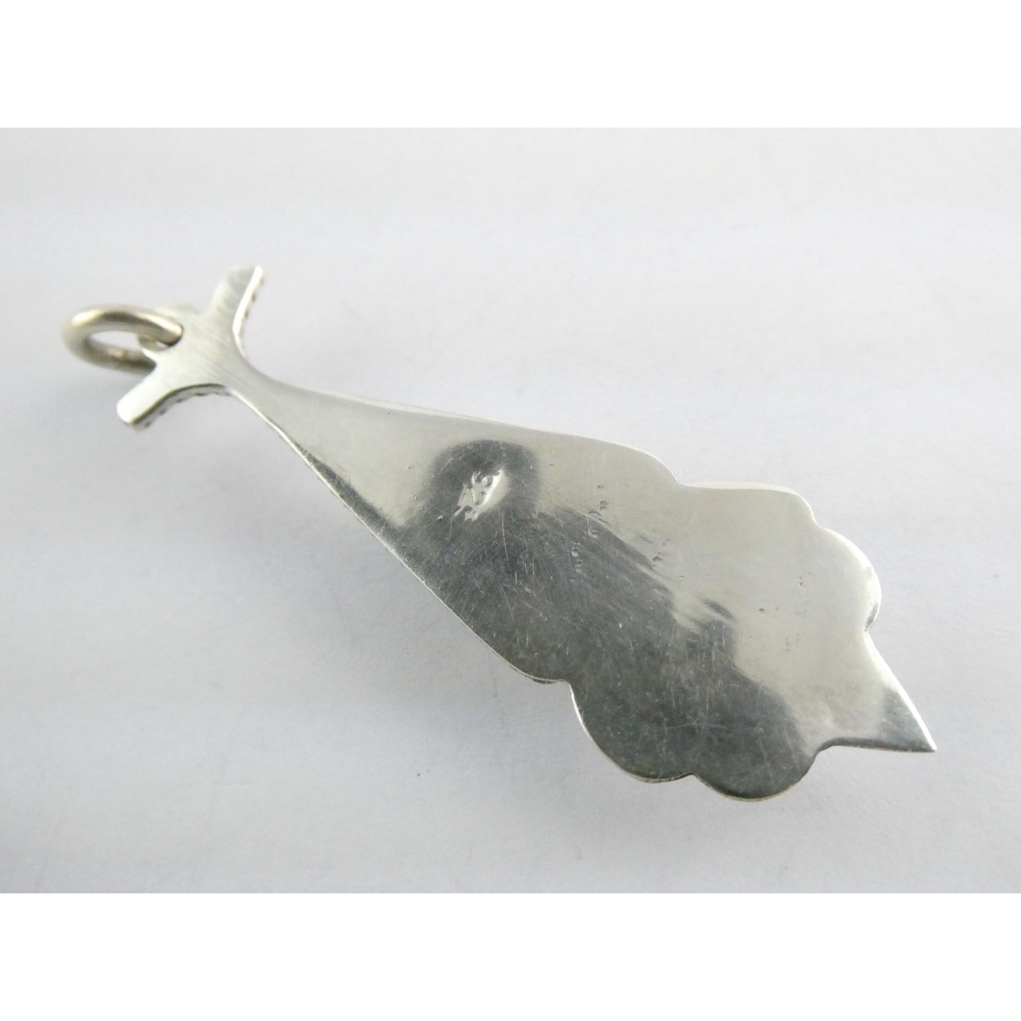 Vintage Sterling Silver Pale Amethyst Cabochon Long Pendant 4.9g 2.25 Inch Long