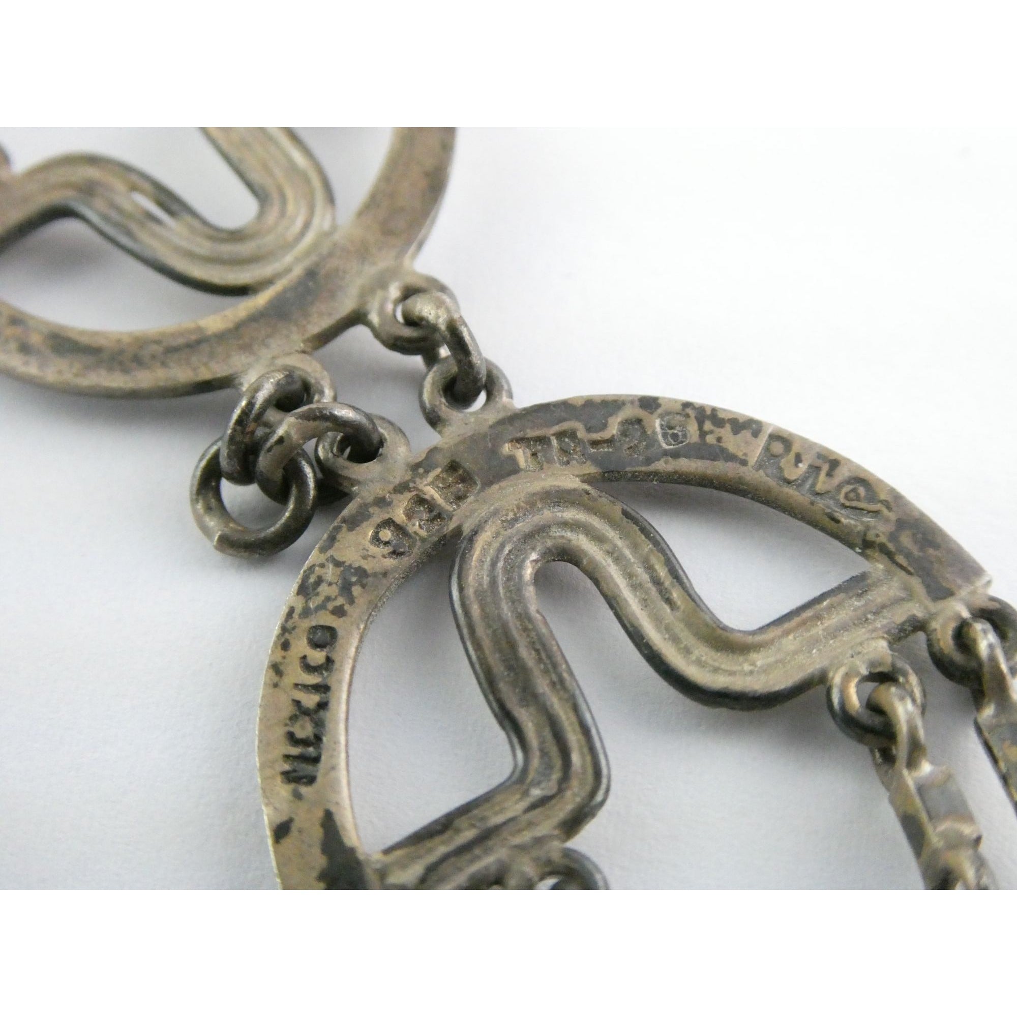 Erika Hult De Corral RIC Mexico Sterling Silver Geometric Statement Necklace 97g