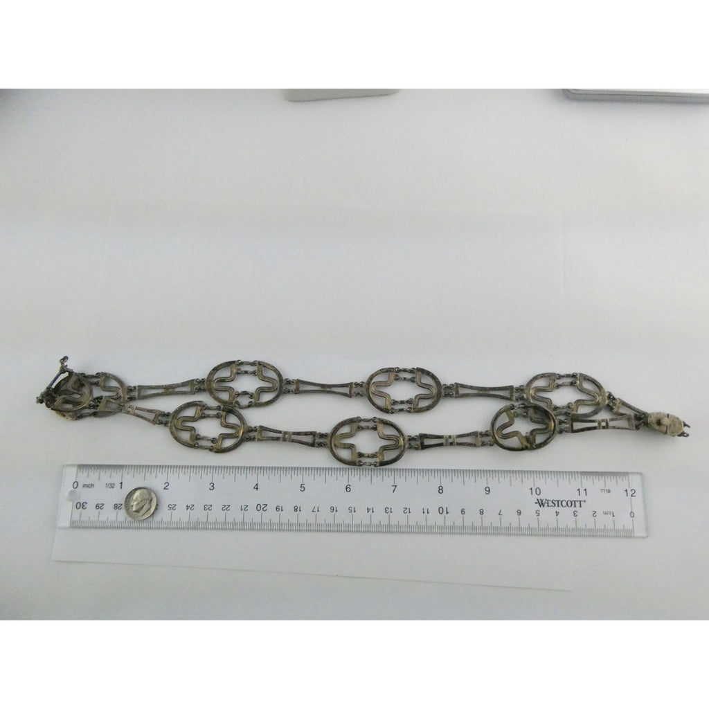 Erika Hult De Corral RIC Mexico Sterling Silver Geometric Statement Necklace 97g