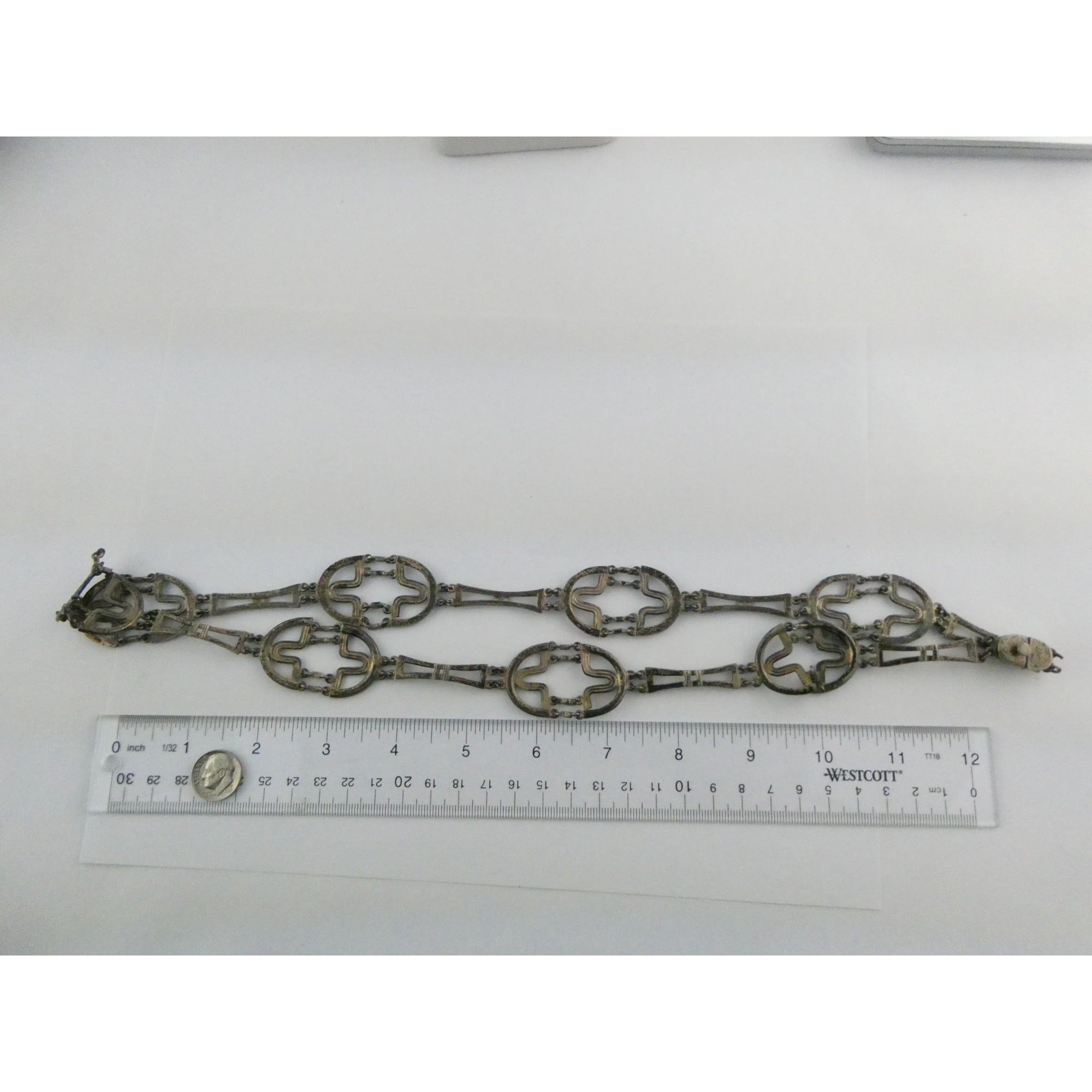 Erika Hult De Corral RIC Mexico Sterling Silver Geometric Statement Necklace 97g