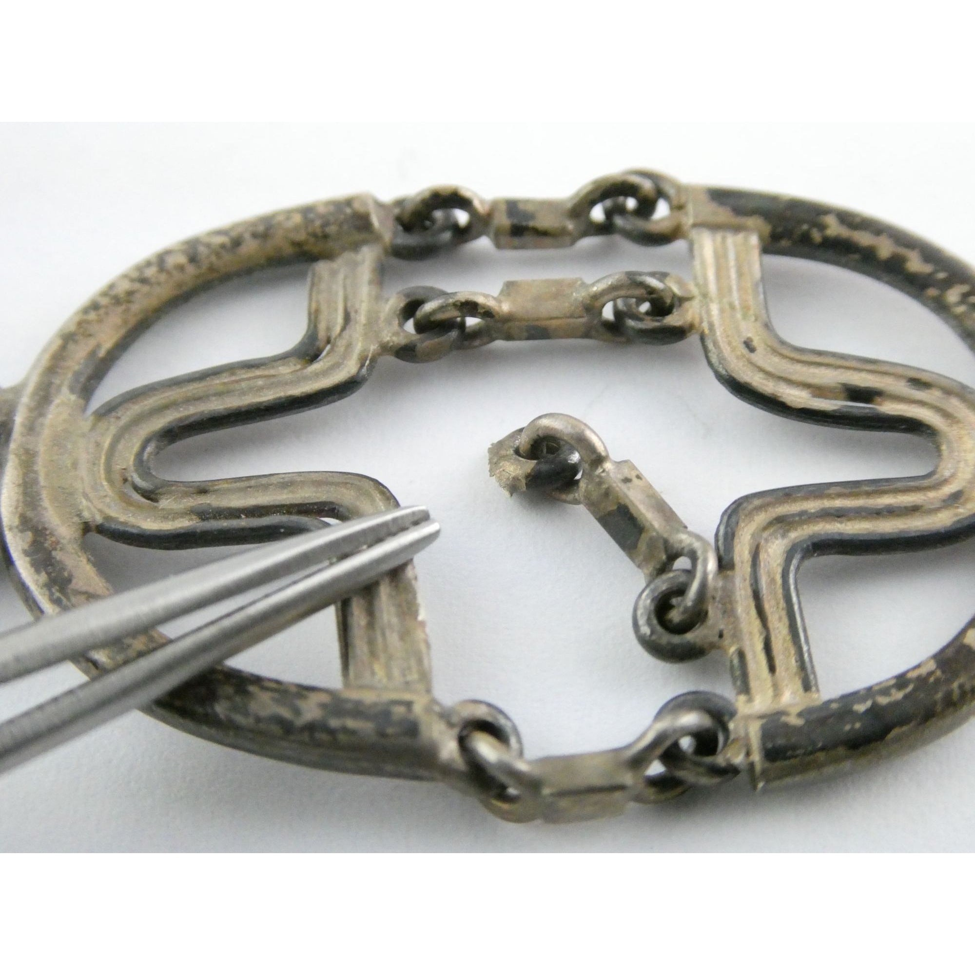 Erika Hult De Corral RIC Mexico Sterling Silver Geometric Statement Necklace 97g