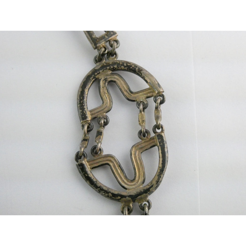 Erika Hult De Corral RIC Mexico Sterling Silver Geometric Statement Necklace 97g