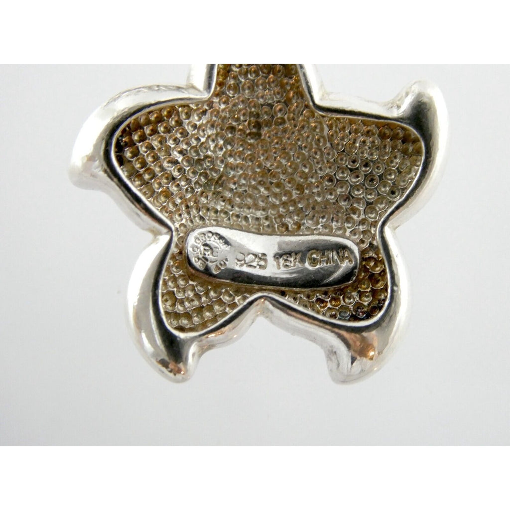 Asch Grossbardt 18k Yellow Gold and Sterling Silver Star Charm Bracelet 925 7 In