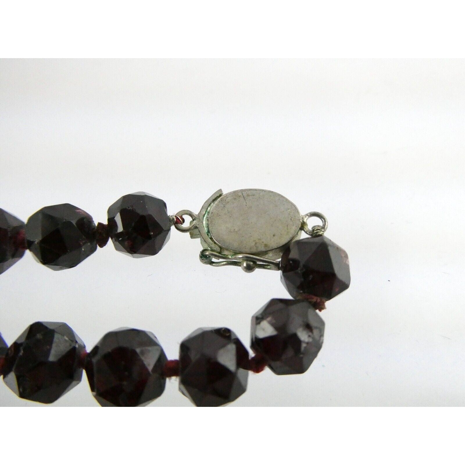 Artisan Sterling Silver Lepidolite Mica Snake and Garnet Beaded Pendant Necklace