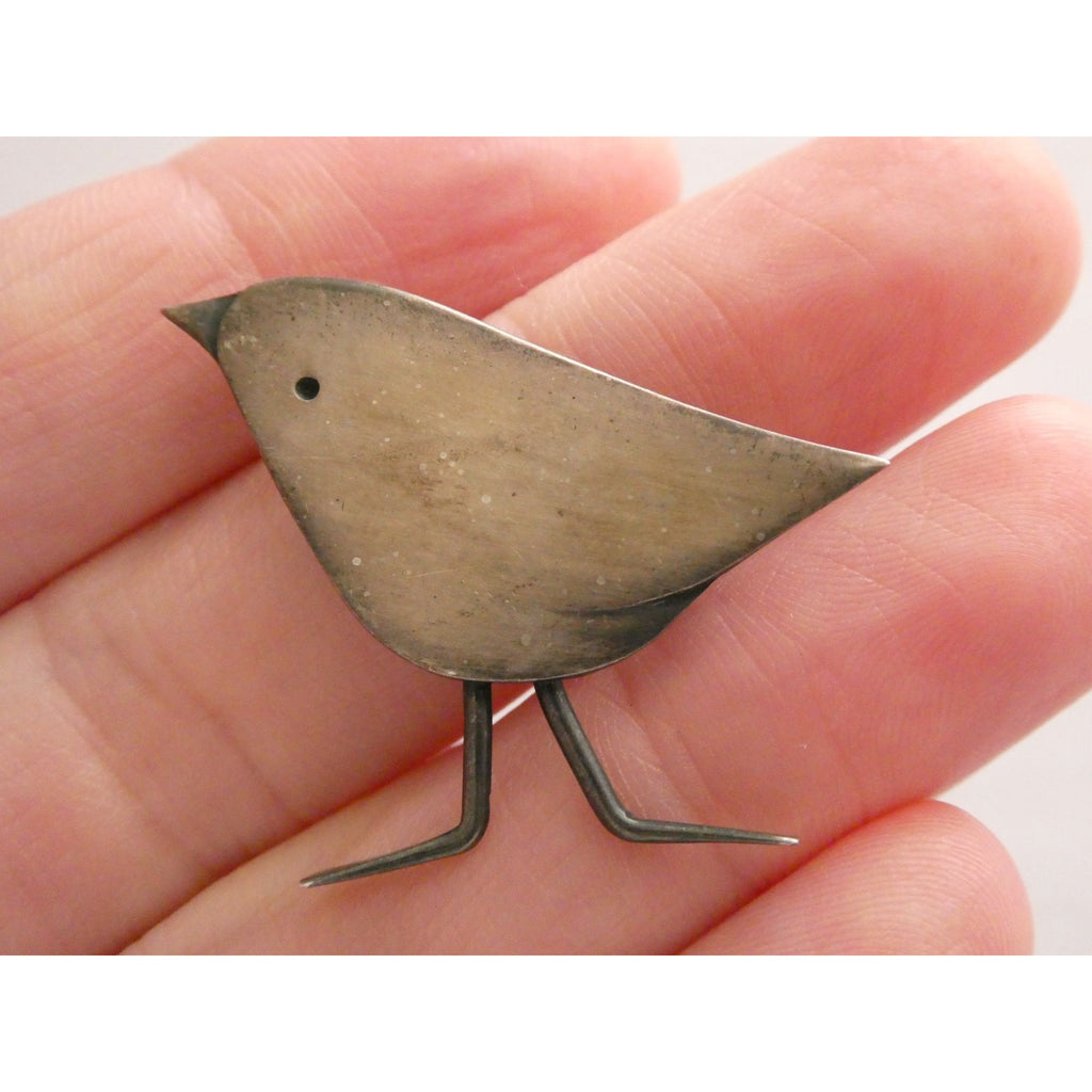 Vintage MCM Frances Holmes Boothby Sterling Silver Bird Pin FHB 4.3g 32mm Width
