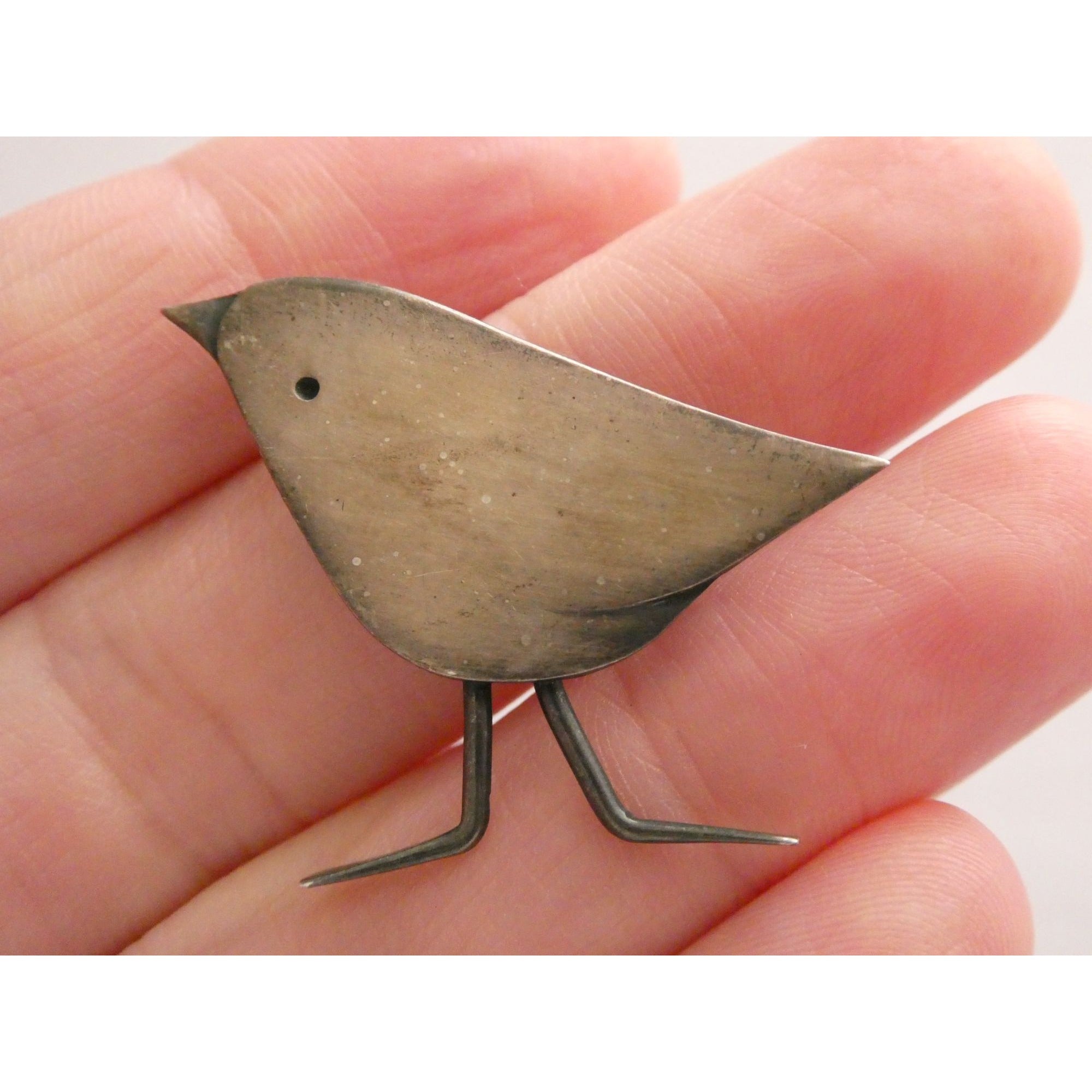 Vintage MCM Frances Holmes Boothby Sterling Silver Bird Pin FHB 4.3g 32mm Width