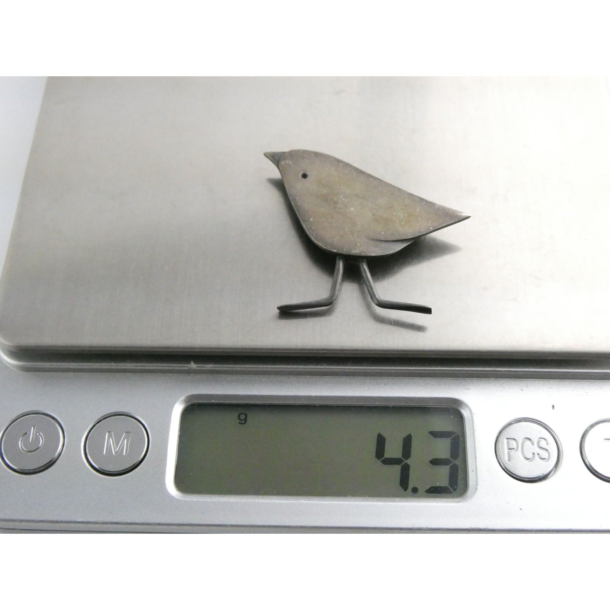 Vintage MCM Frances Holmes Boothby Sterling Silver Bird Pin FHB 4.3g 32mm Width