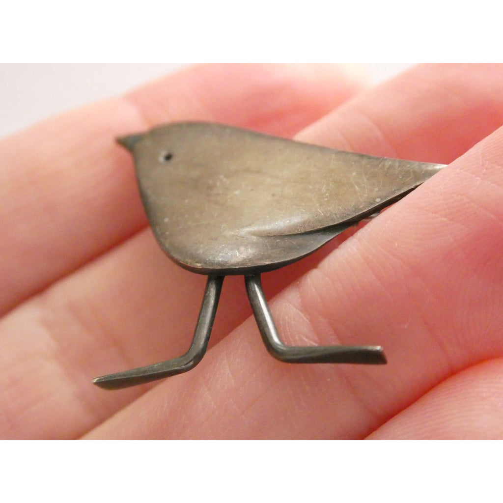 Vintage MCM Frances Holmes Boothby Sterling Silver Bird Pin FHB 4.3g 32mm Width