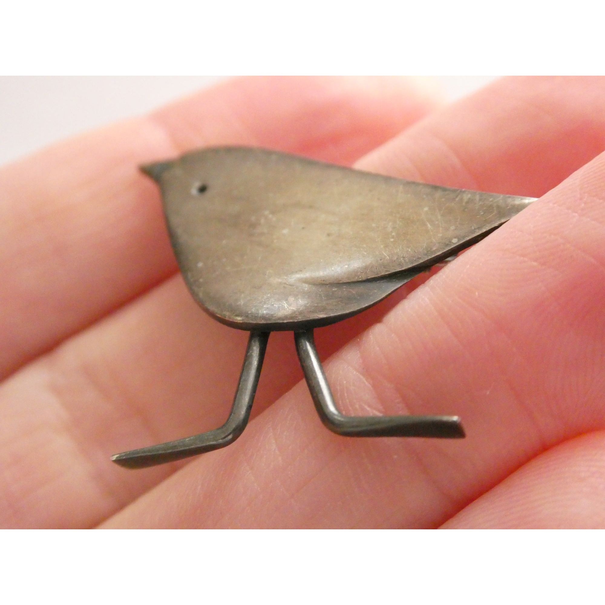 Vintage MCM Frances Holmes Boothby Sterling Silver Bird Pin FHB 4.3g 32mm Width