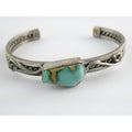 NA Navajo Morton Ray Sterling Silver Turquoise Bracelet Whirling Wind 6.75 Inch