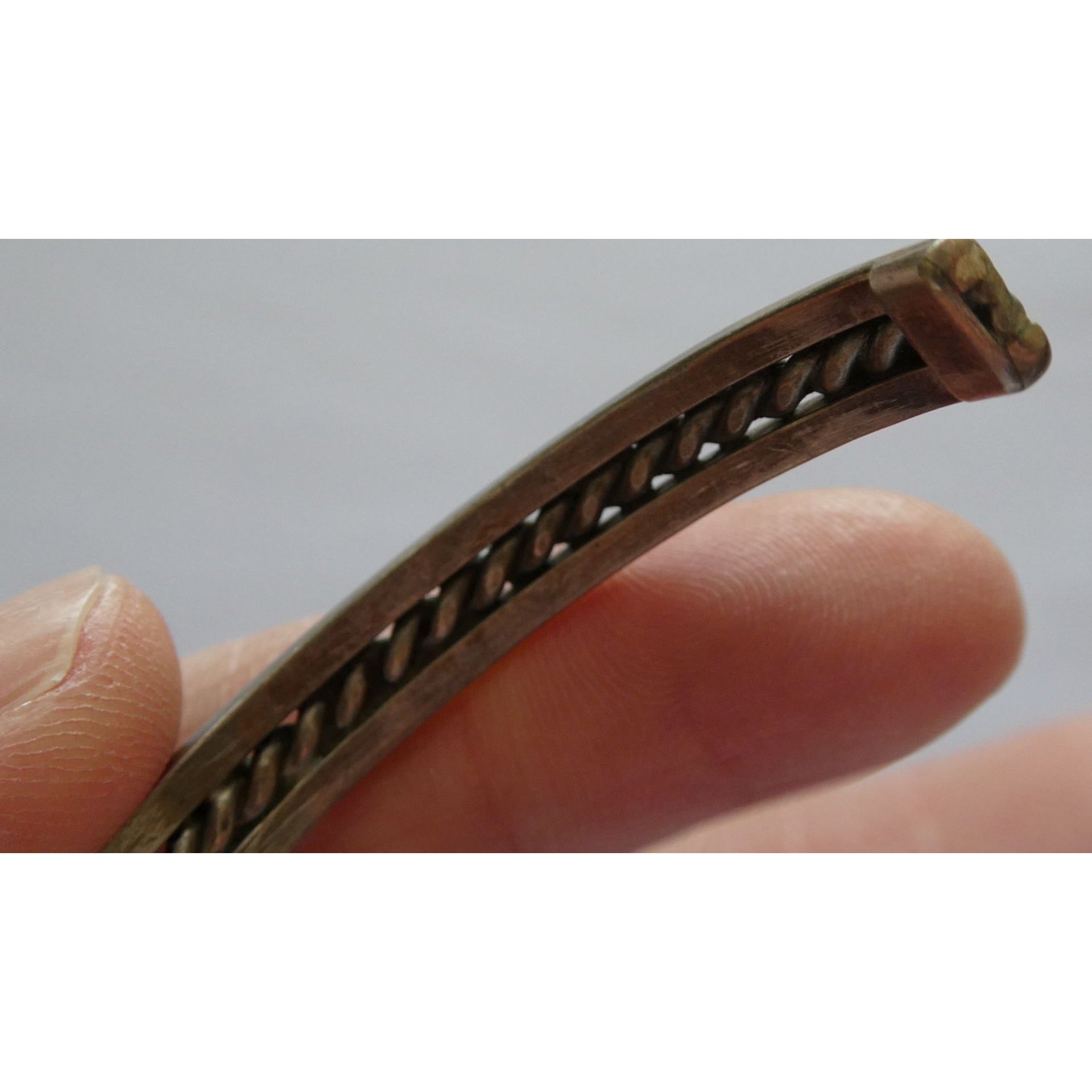 NA Navajo Morton Ray Sterling Silver Turquoise Bracelet Whirling Wind 6.75 Inch