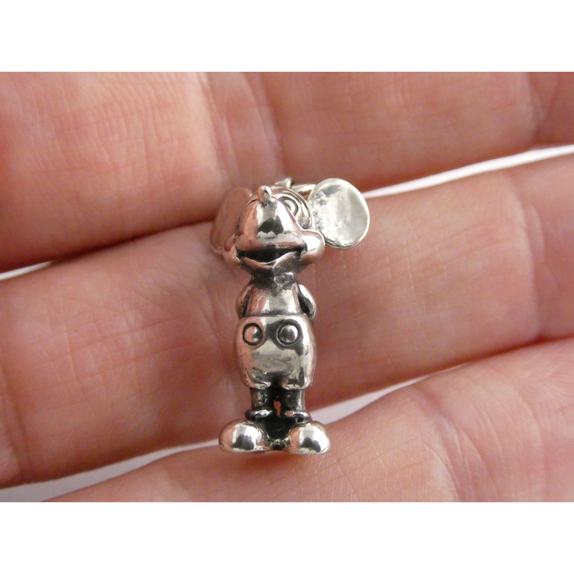 Vintage Walt Disney Prod Sterling Silver Mickey Mouse Figural Charm Pendant 5.5g