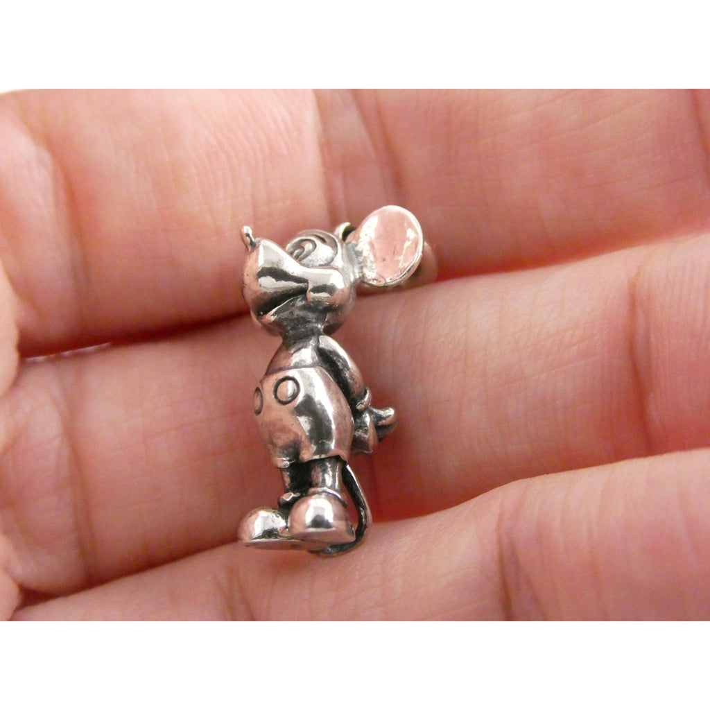 Vintage Walt Disney Prod Sterling Silver Mickey Mouse Figural Charm Pendant 5.5g