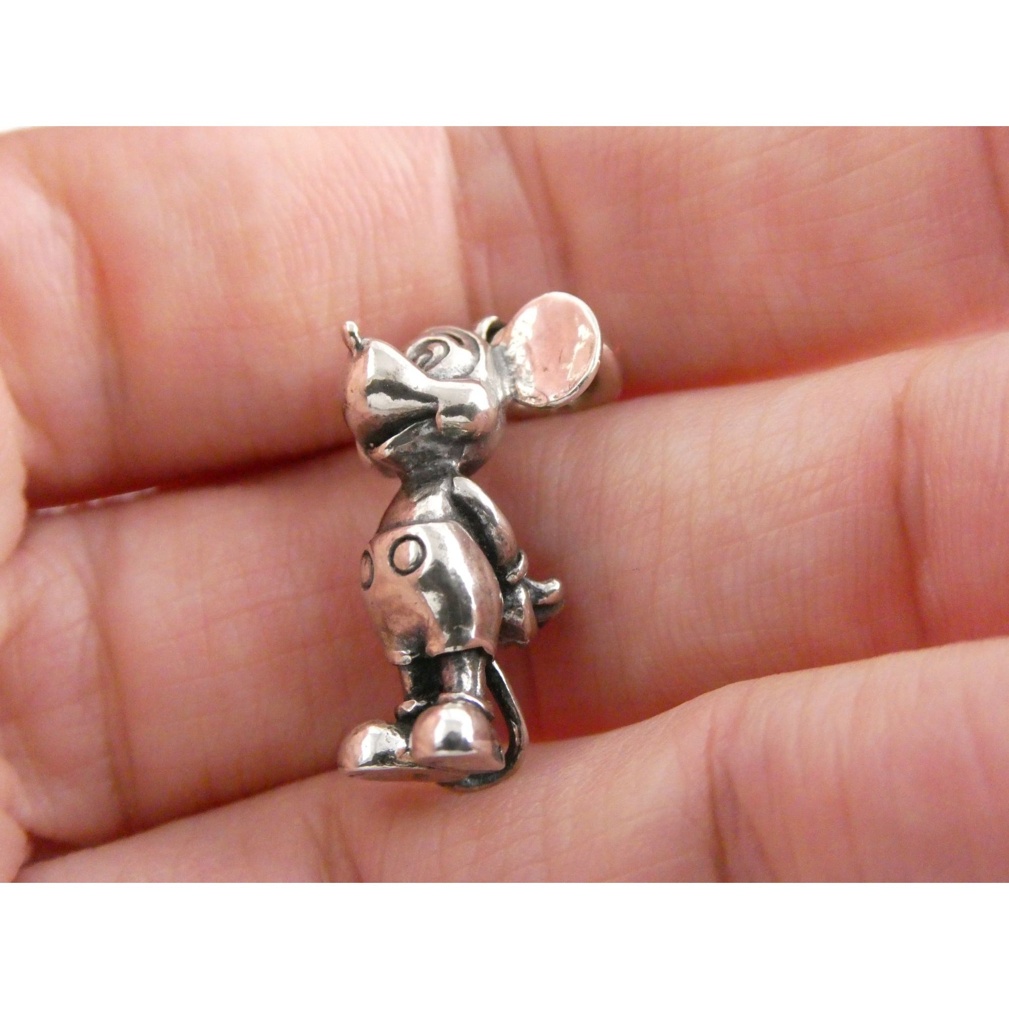 Vintage Walt Disney Prod Sterling Silver Mickey Mouse Figural Charm Pendant 5.5g