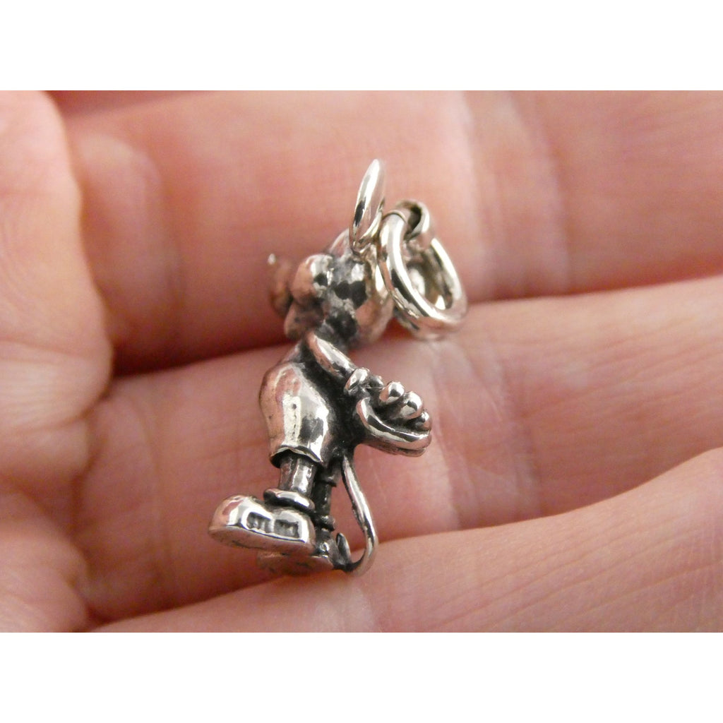 Vintage Walt Disney Prod Sterling Silver Mickey Mouse Figural Charm Pendant 5.5g