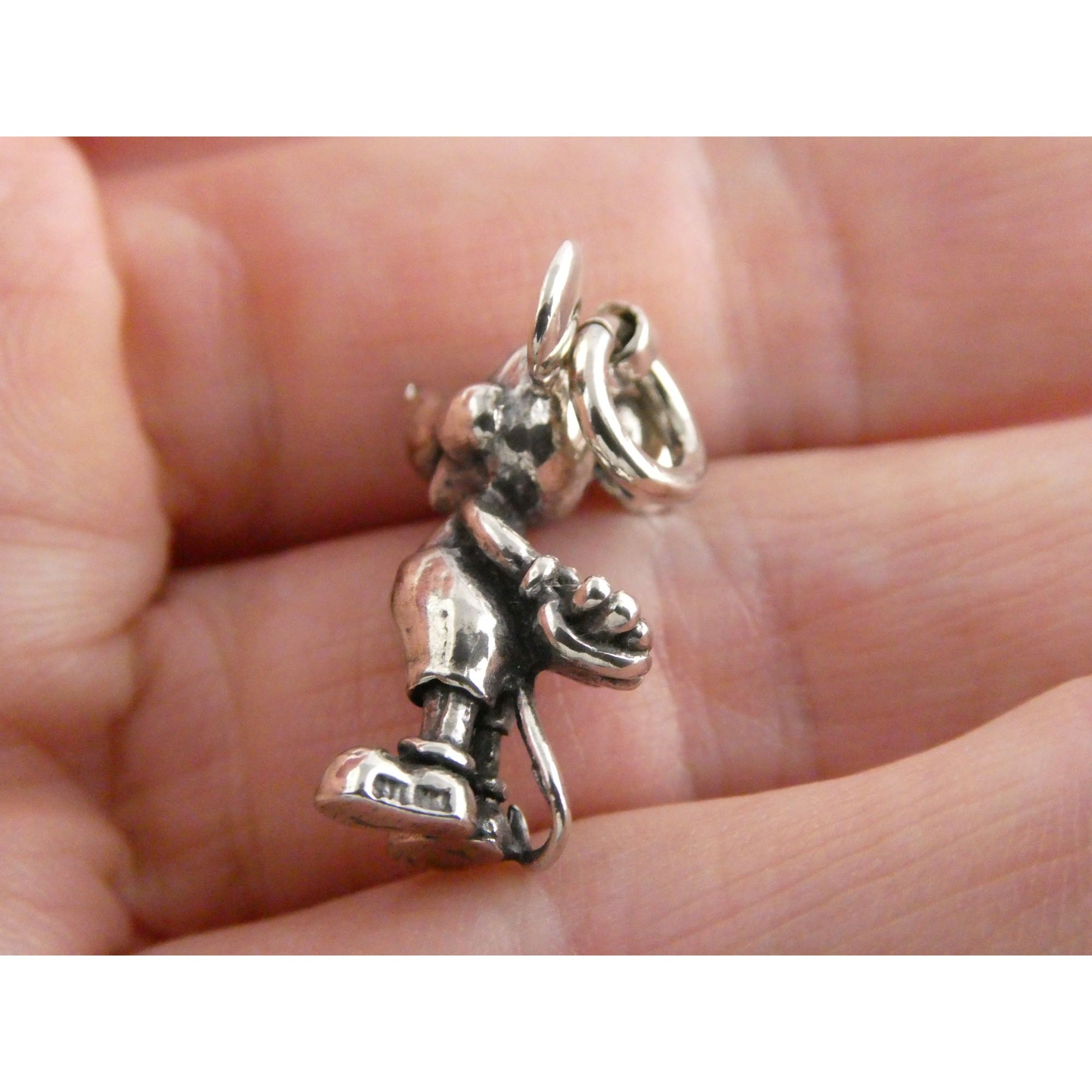 Vintage Walt Disney Prod Sterling Silver Mickey Mouse Figural Charm Pendant 5.5g