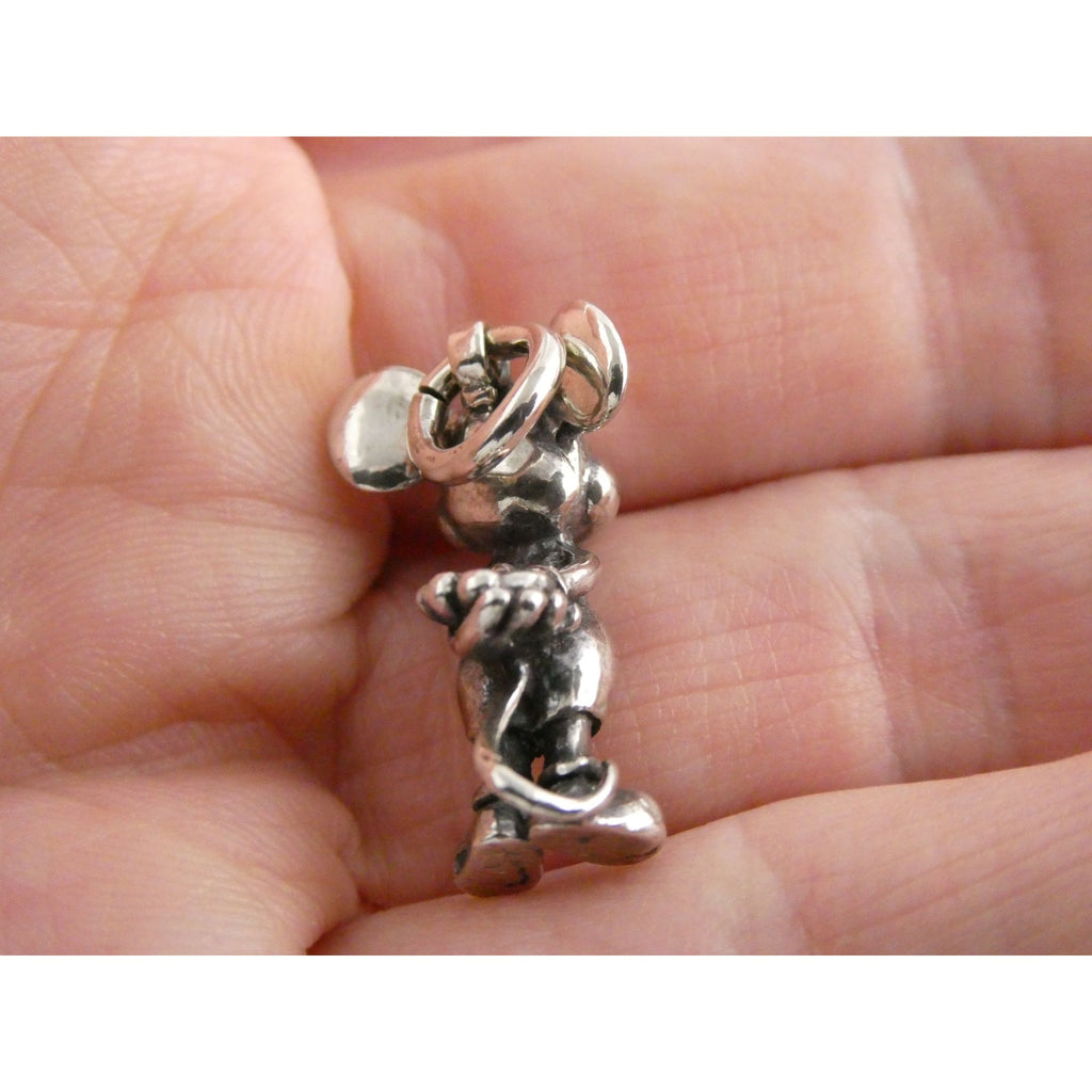 Vintage Walt Disney Prod Sterling Silver Mickey Mouse Figural Charm Pendant 5.5g