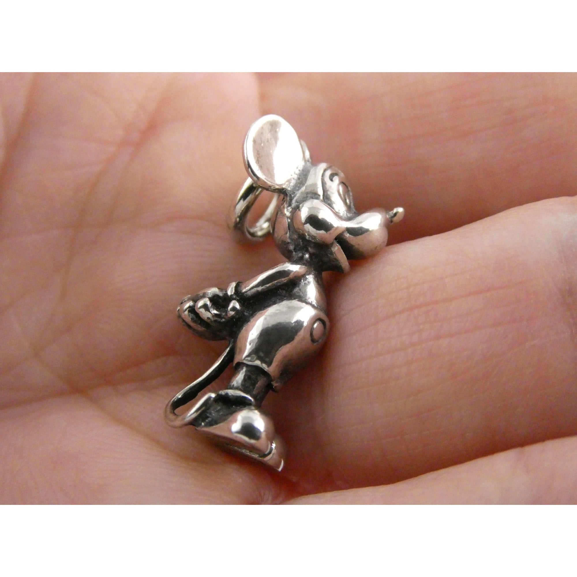 Vintage Walt Disney Prod Sterling Silver Mickey Mouse Figural Charm Pendant 5.5g