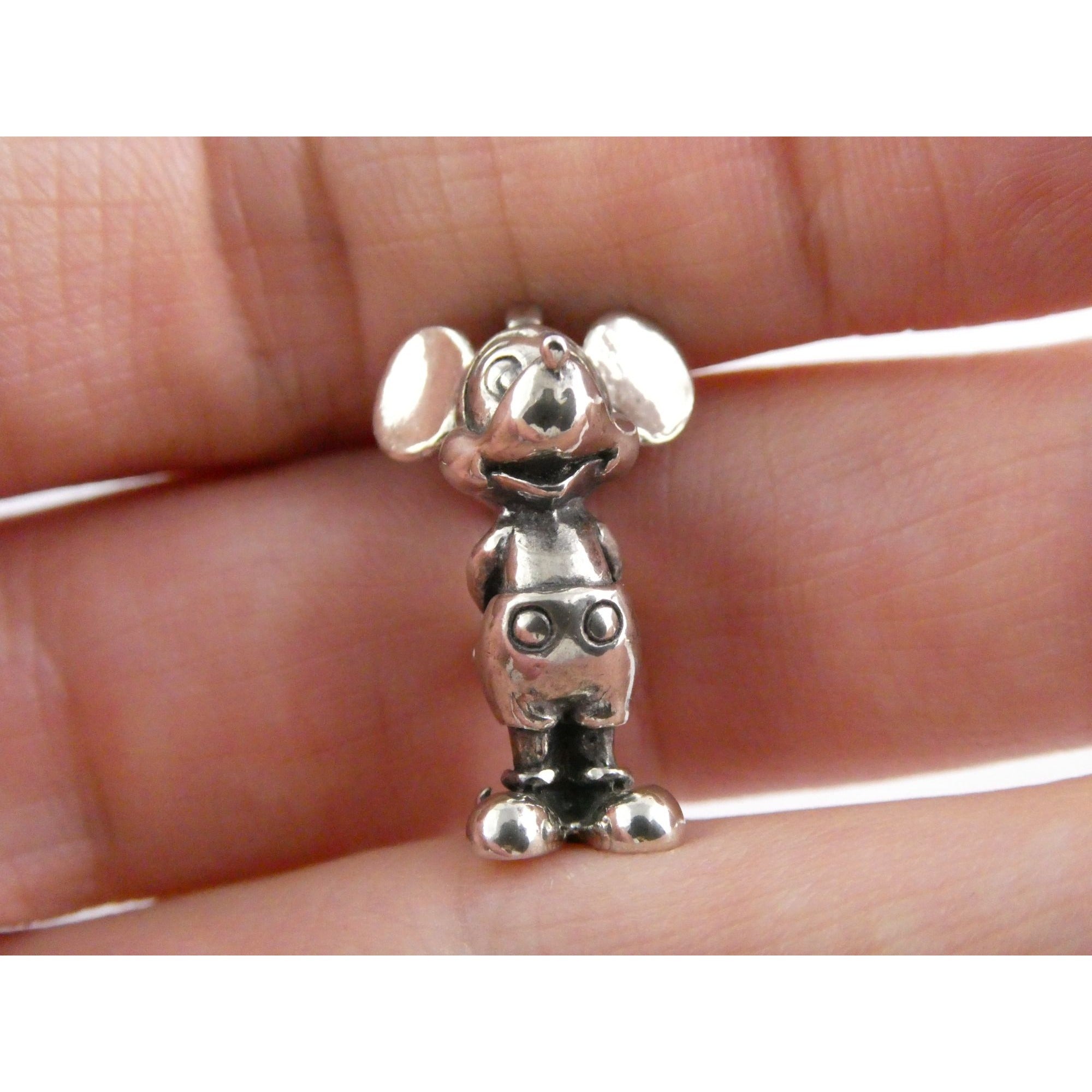 Vintage Walt Disney Prod Sterling Silver Mickey Mouse Figural Charm Pendant 5.5g