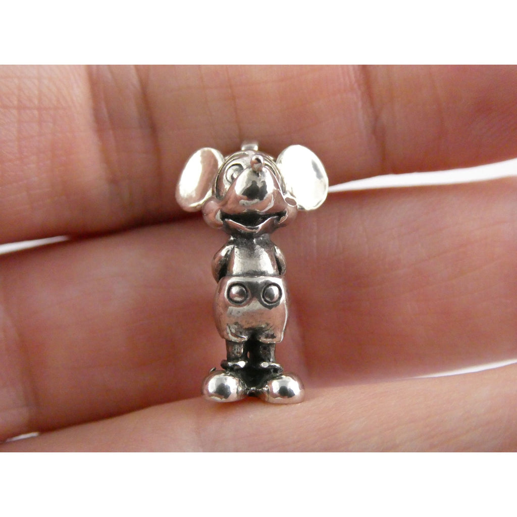 Vintage Walt Disney Prod Sterling Silver Mickey Mouse Figural Charm Pendant 5.5g