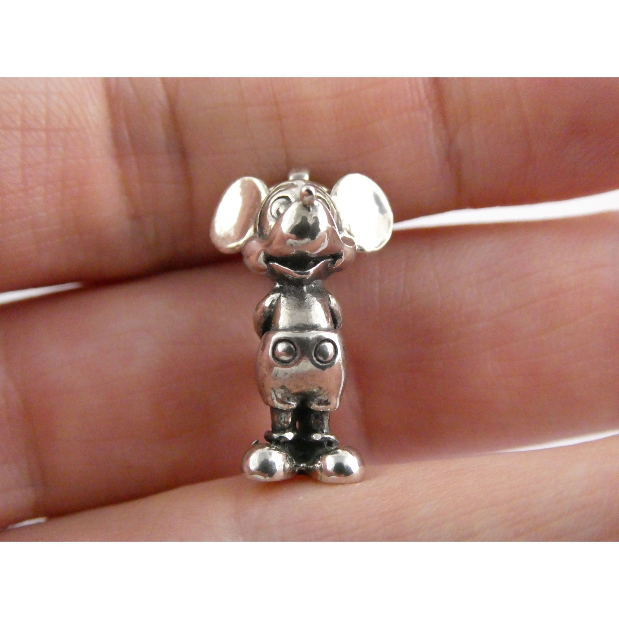 Vintage Walt Disney Prod Sterling Silver Mickey Mouse Figural Charm Pendant 5.5g