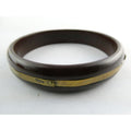 Vintage Brown Plastic with Brass Band Bangle Bracelet 17.2g Weight 8 Inch Fit