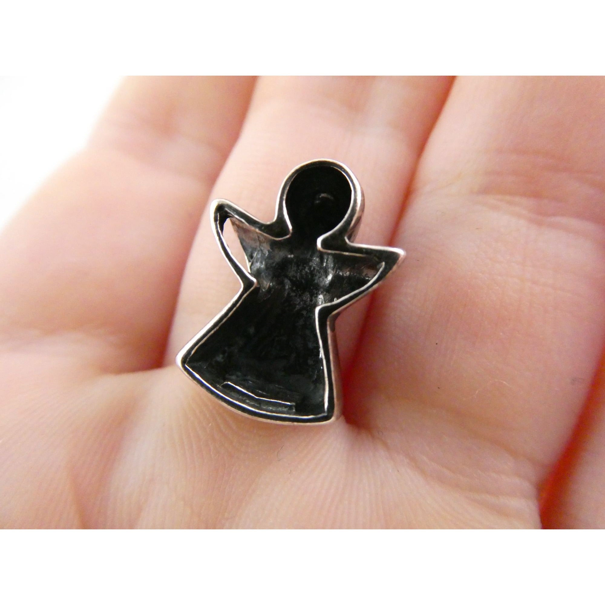 Delgarito Designer Sterling Silver Angel Slide Pendant 3.4g 17mm Length