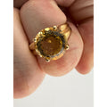 Ross Simons Gilt Sterling Silver Golden Yellow Citrine Ring 925 Size 7.75 5.9g
