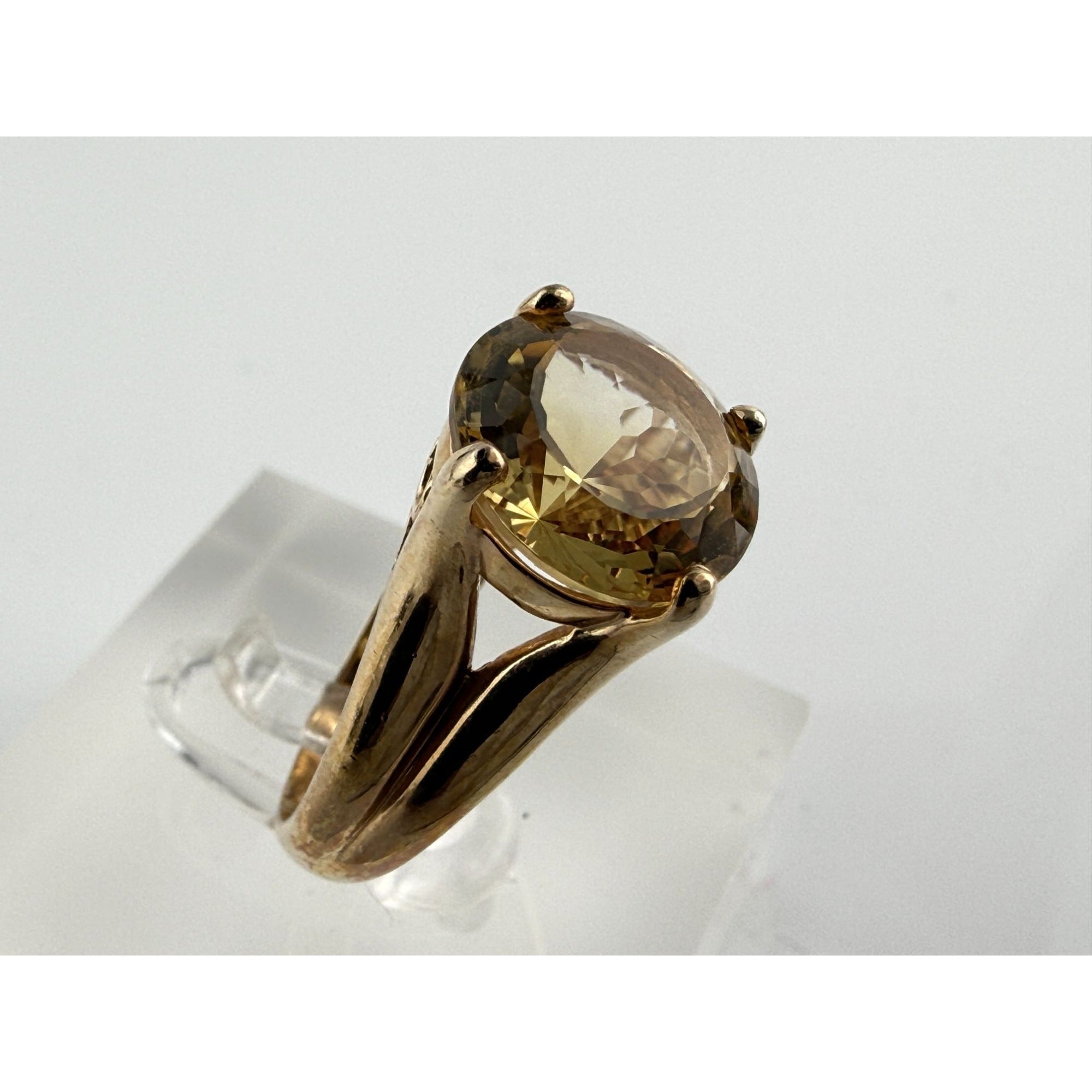 Ross Simons Gilt Sterling Silver Golden Yellow Citrine Ring 925 Size 7.75 5.9g