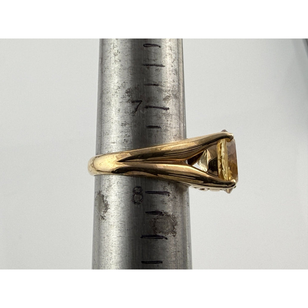 Ross Simons Gilt Sterling Silver Golden Yellow Citrine Ring 925 Size 7.75 5.9g