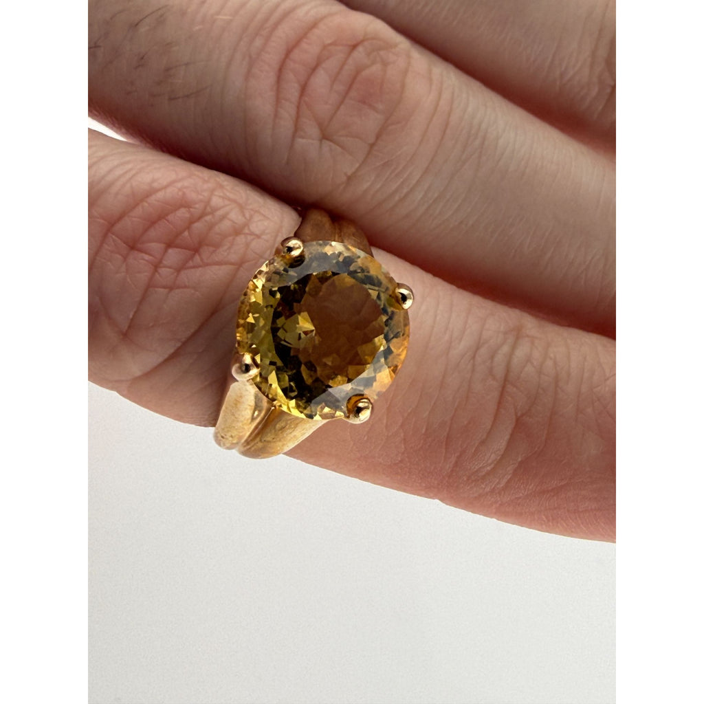 Ross Simons Gilt Sterling Silver Golden Yellow Citrine Ring 925 Size 7.75 5.9g