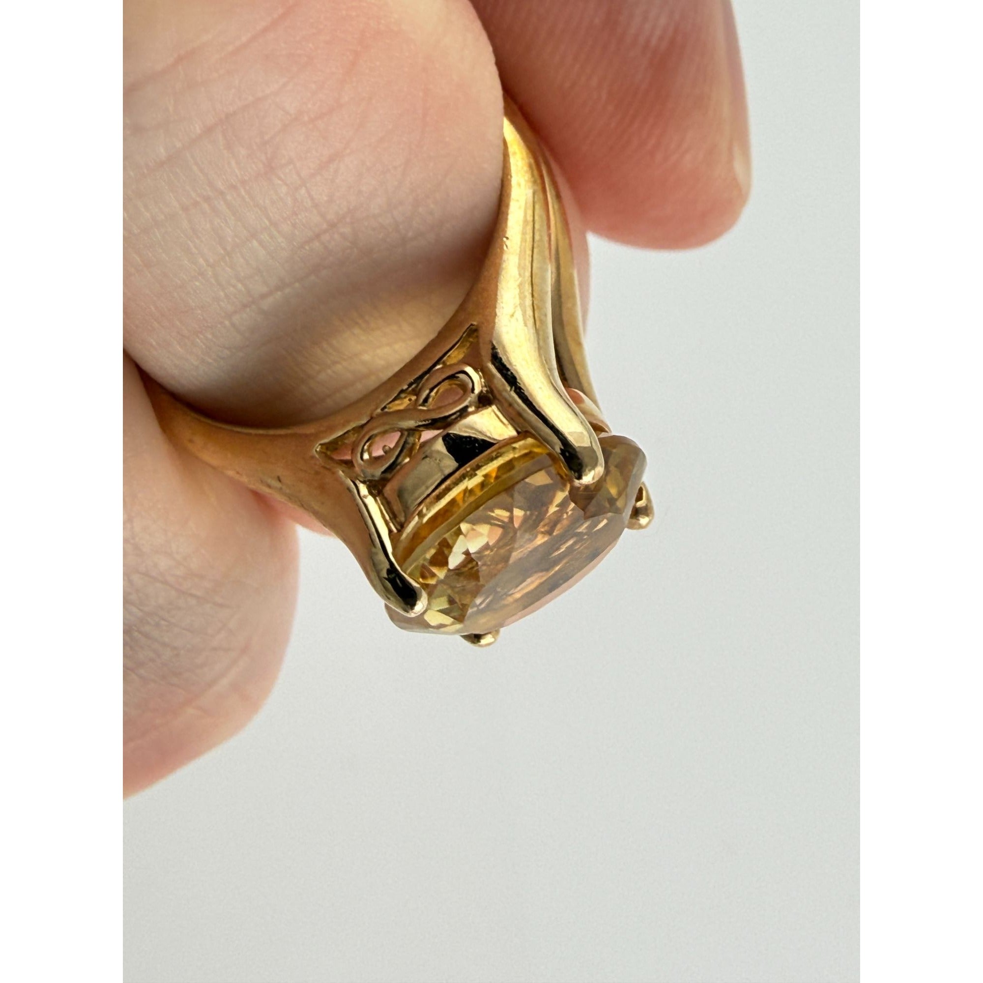 Ross Simons Gilt Sterling Silver Golden Yellow Citrine Ring 925 Size 7.75 5.9g