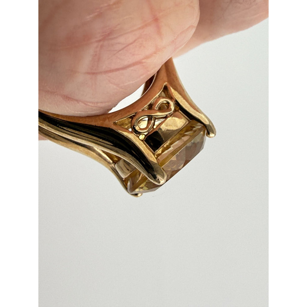 Ross Simons Gilt Sterling Silver Golden Yellow Citrine Ring 925 Size 7.75 5.9g