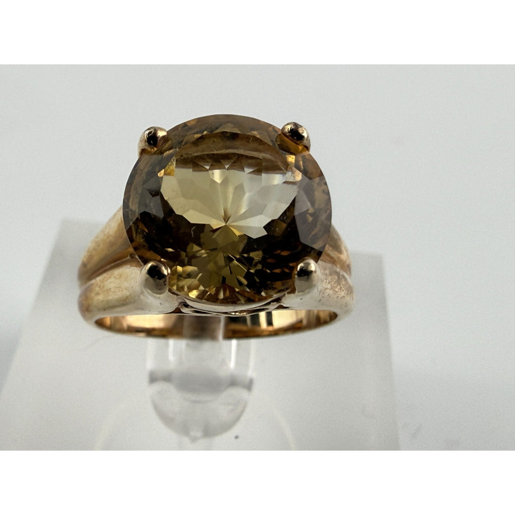 Ross Simons Gilt Sterling Silver Golden Yellow Citrine Ring 925 Size 7.75 5.9g